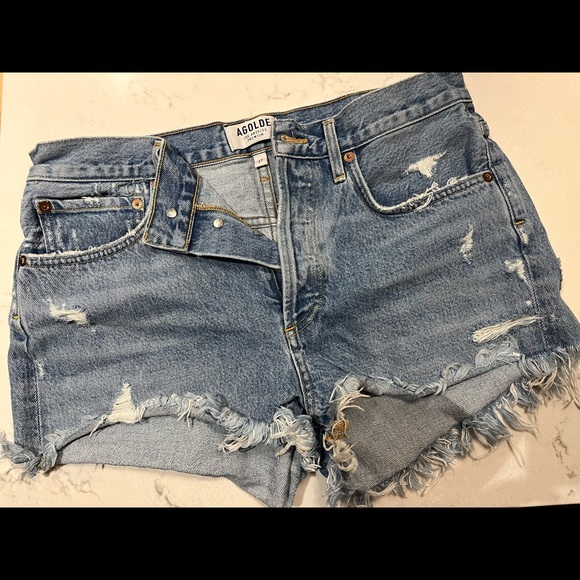 Agolde Parker Denim Shorts (Swapmeet Blue) - Picture 1 of 3